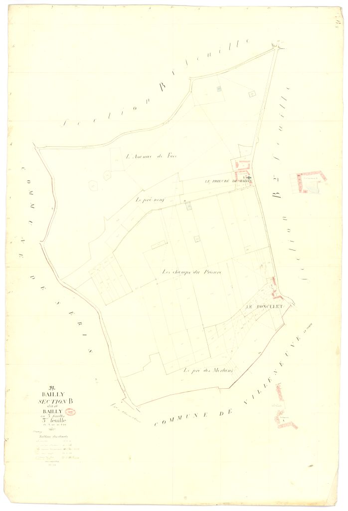 Section B dite de Bailly, en 3 feuilles, 3eme feuille