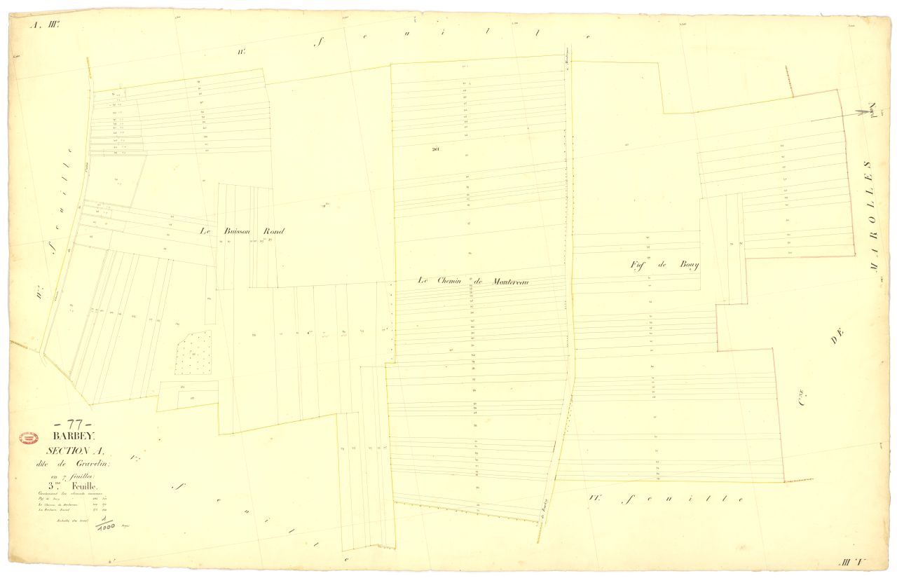 Section A dite de Gravelin, en 7 feuilles, 3eme feuille
