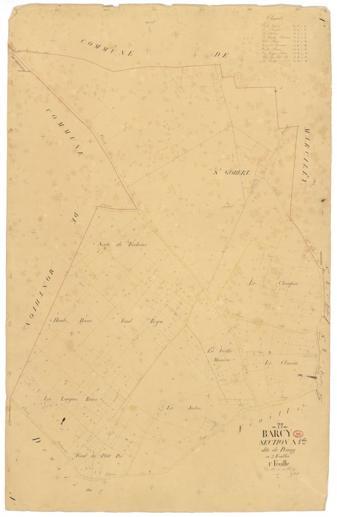 Section A dite de Pringy, en 2 feuilles, 1ere feuille