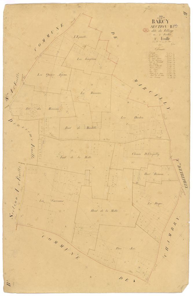 Section B dite du Village, en 2 feuilles, 1ere feuille