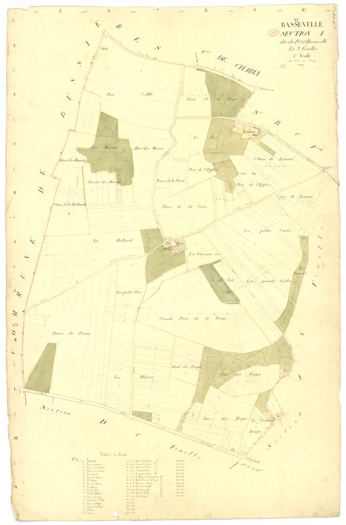 Section A dite du Petit-Bassevelle, en 3 feuilles, 1ere feuille