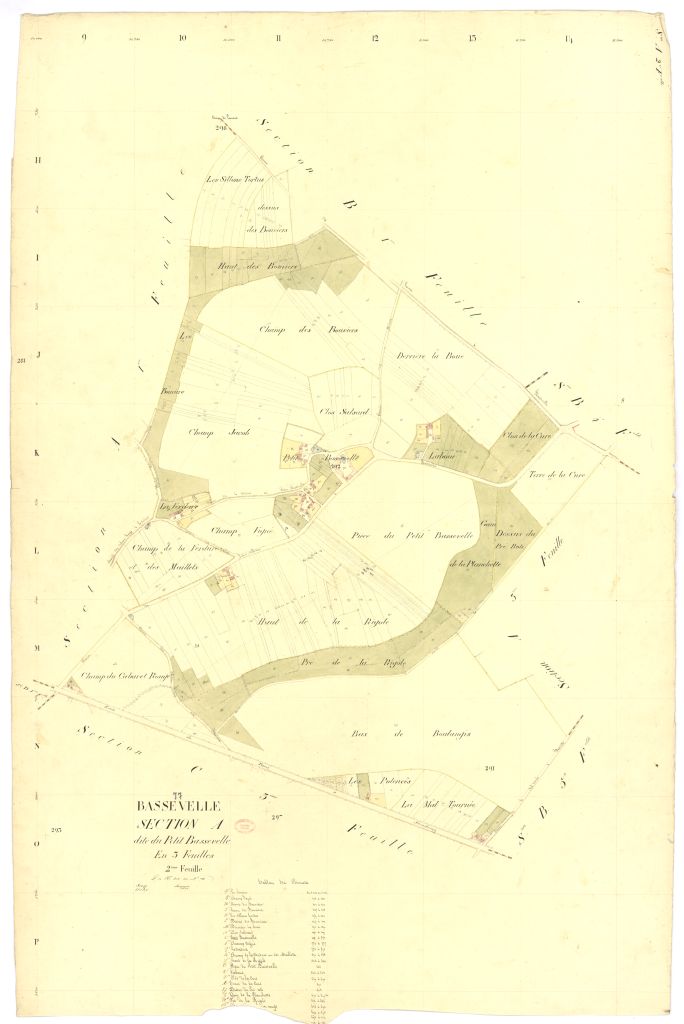 Section A dite du Petit-Bassevelle, en 3 feuilles, 2eme feuille
