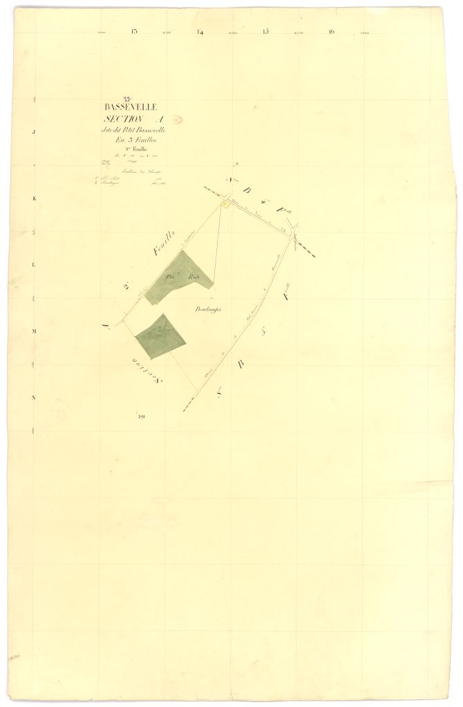 Section A dite du Petit-Bassevelle, en 3 feuilles, 3eme feuille