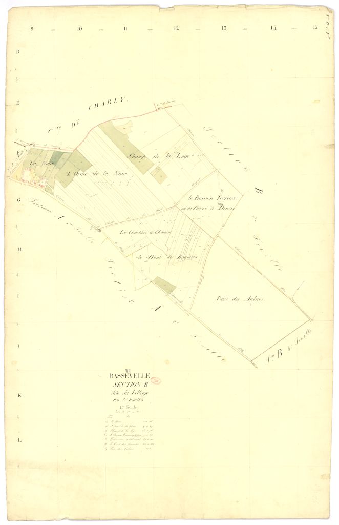 Section B dite du Village, en 5 feuilles, 1ere feuille