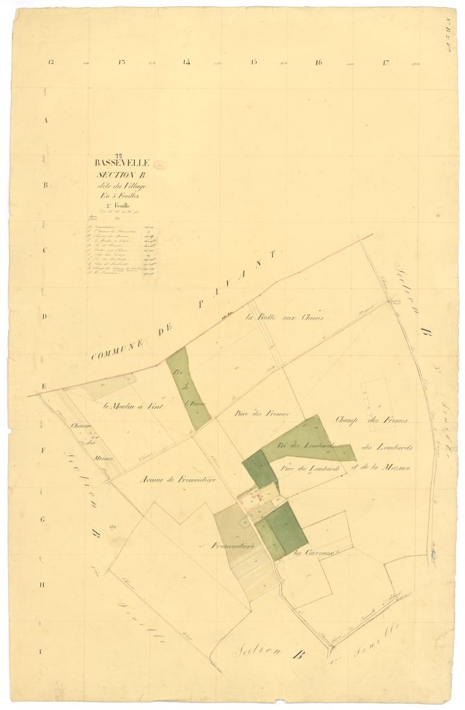 Section B dite du Village, en 5 feuilles, 2eme feuille