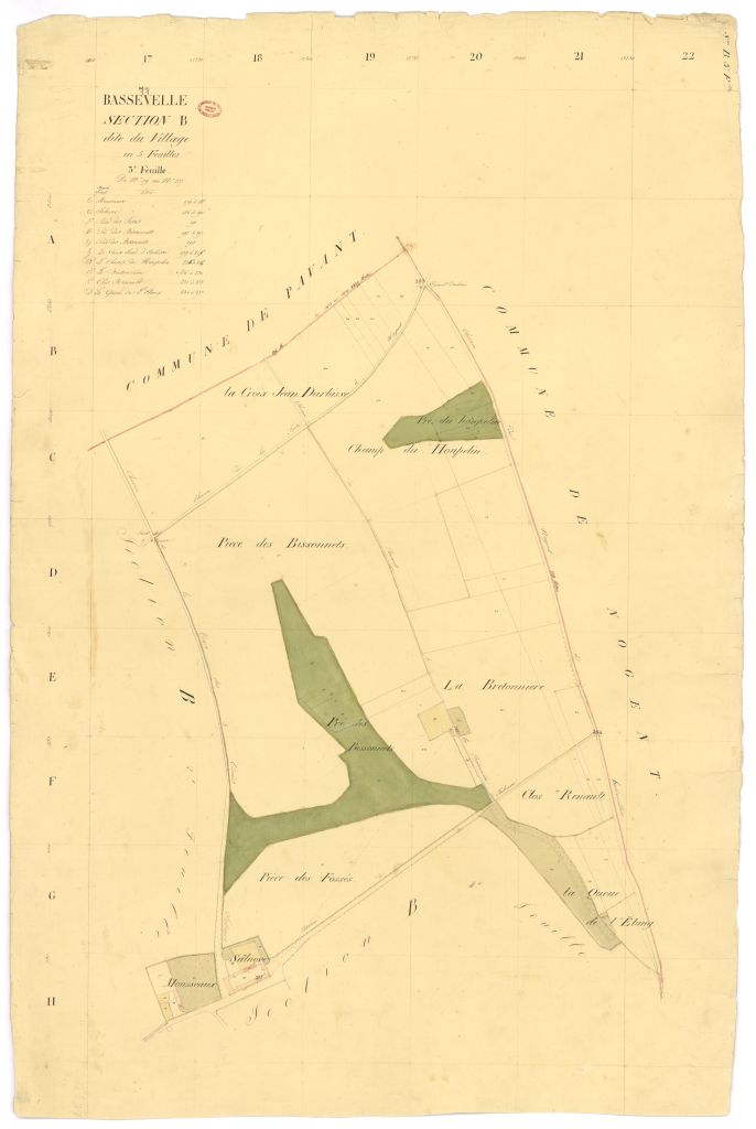 Section B dite du Village, en 5 feuilles, 3eme feuille