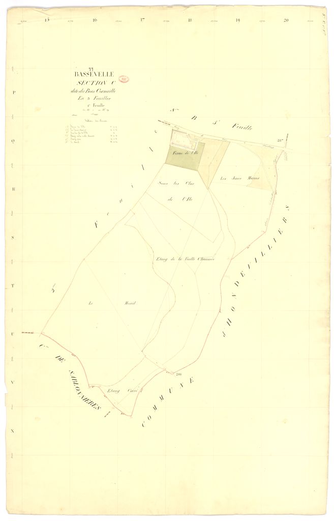 Section C dite du Bois-Cornaille, en 3 feuilles, 1ere feuille