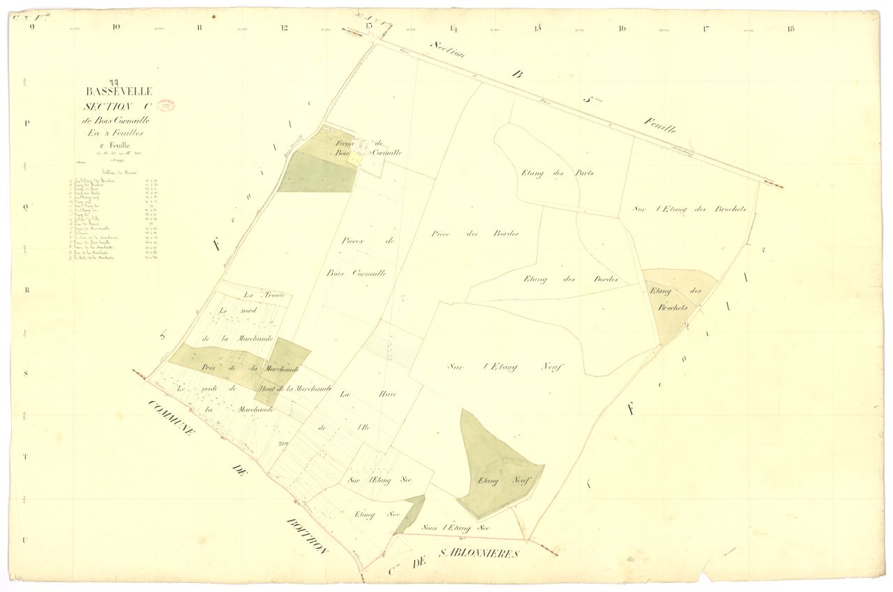 Section C dite du Bois-Cornaille, en 3 feuilles, 2eme feuille