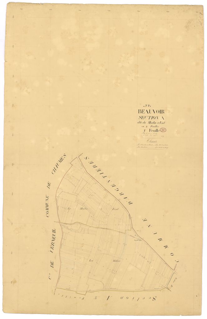 Section A dite du Moulin-a-Vent, en 2 feuilles, 1ere feuille