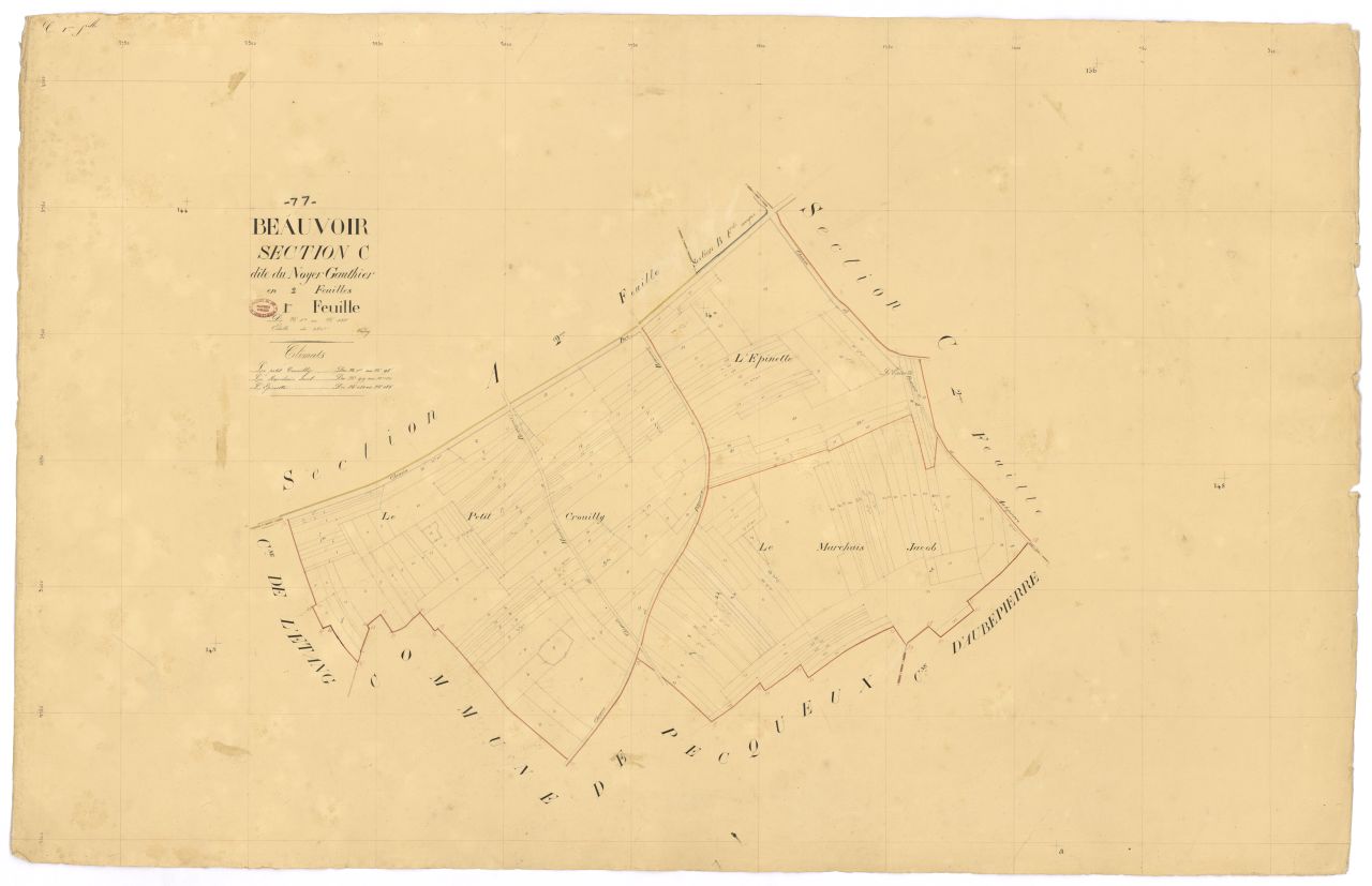 Section C dite du Noyer-Gauthier, en 2 feuilles, 1ere feuille