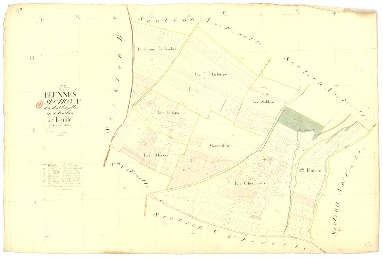 Section A dite des Chapelles, en 4 feuilles, 3eme feuille