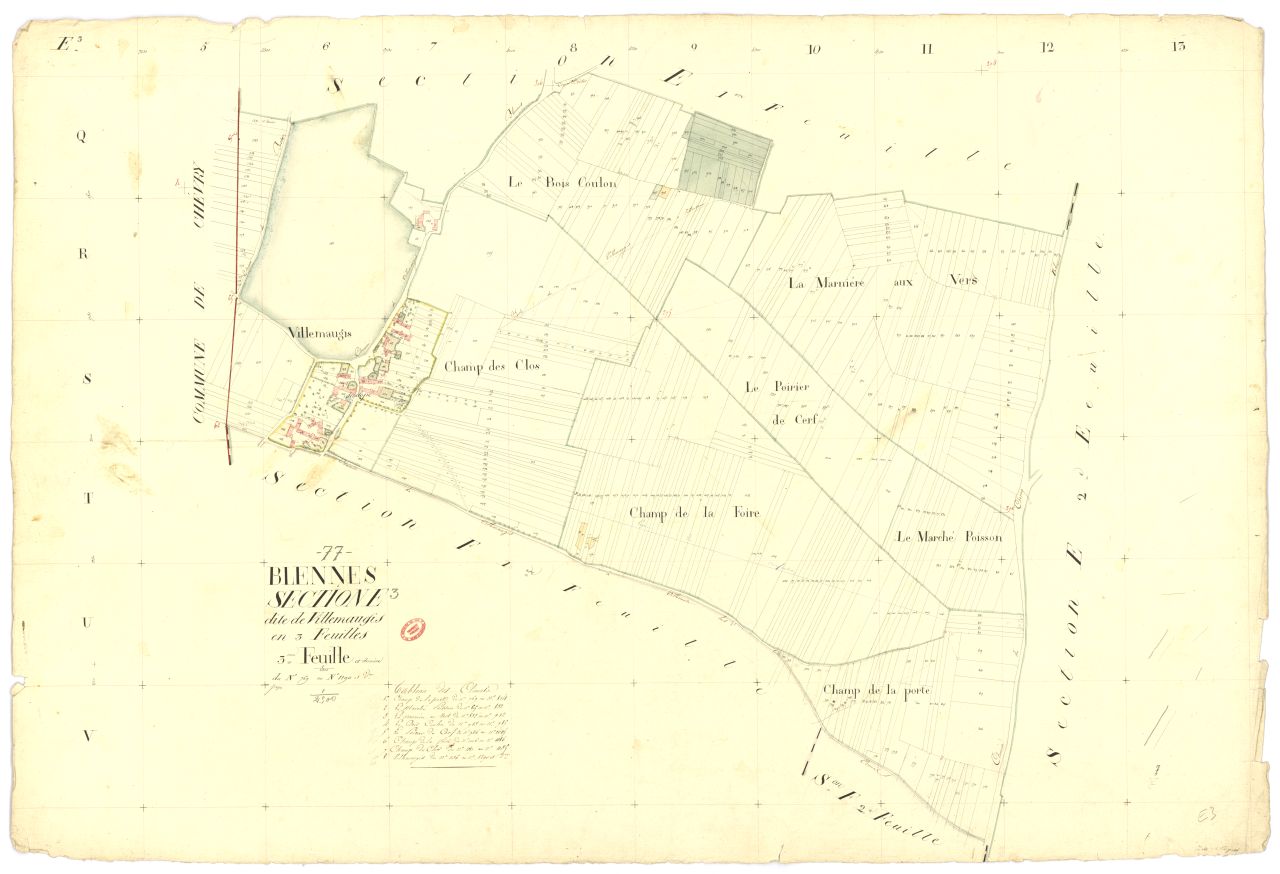 Section E dite de Villemaugis, en 3 feuilles, 3eme feuille