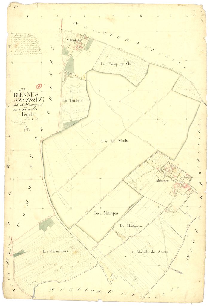 Section F dite de Maurepas, en 3 feuilles, 1ere feuille
