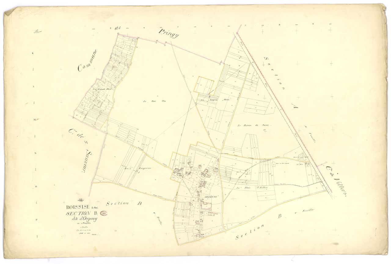 Section B dite d'Orgenoy, en 2 feuilles, 1ere feuille