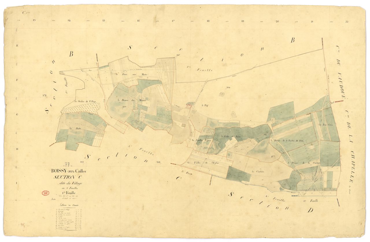 Section C dite du Village, en 3 feuilles, 1ere feuille