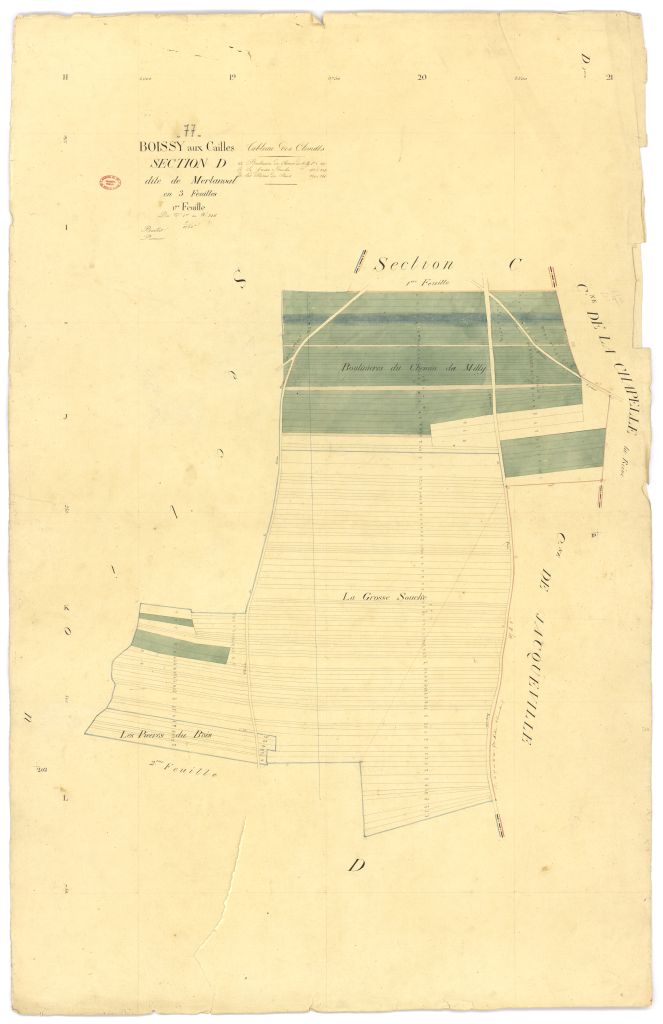 Section D dite de Merlanval, en 3 feuilles, 1ere feuille