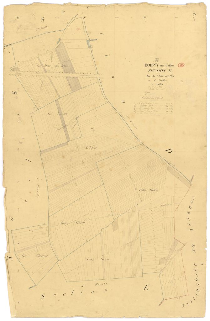 Section E dite du Ch�ne-au-Roi, en 4 feuilles, 1ere feuille