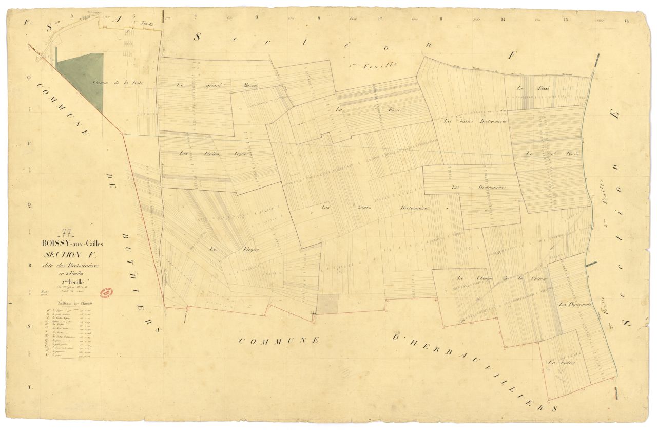 Section F dite de Bretonnieres, en 2 feuilles, 2eme feuille
