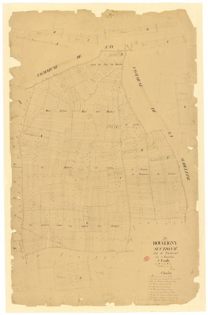 Section B dite de Corbeval, en 3 feuilles, 1ere feuille