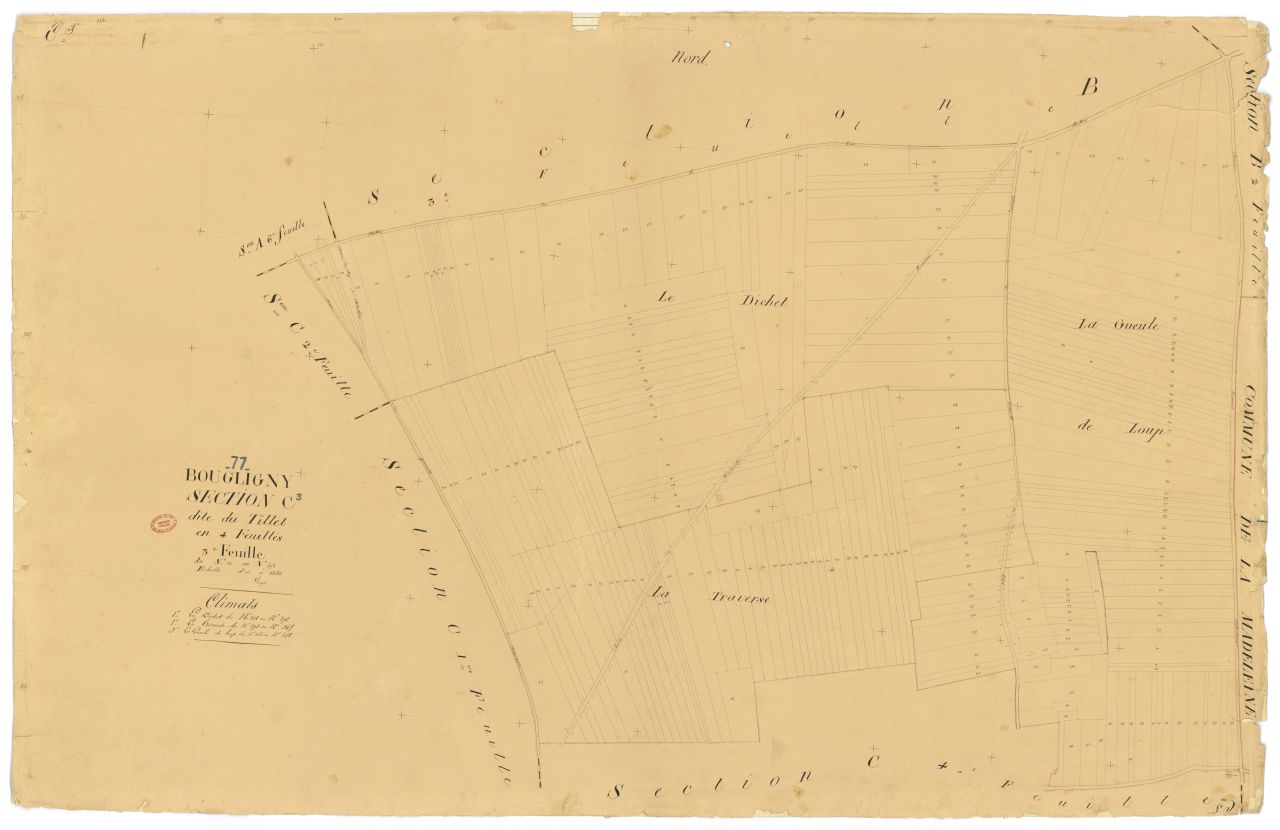 Section C dite de Tillet, en 4 feuilles, 3eme feuille