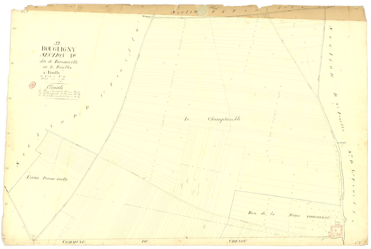 Section D dite de Tiersanville, en 8 feuilles, 2eme feuille