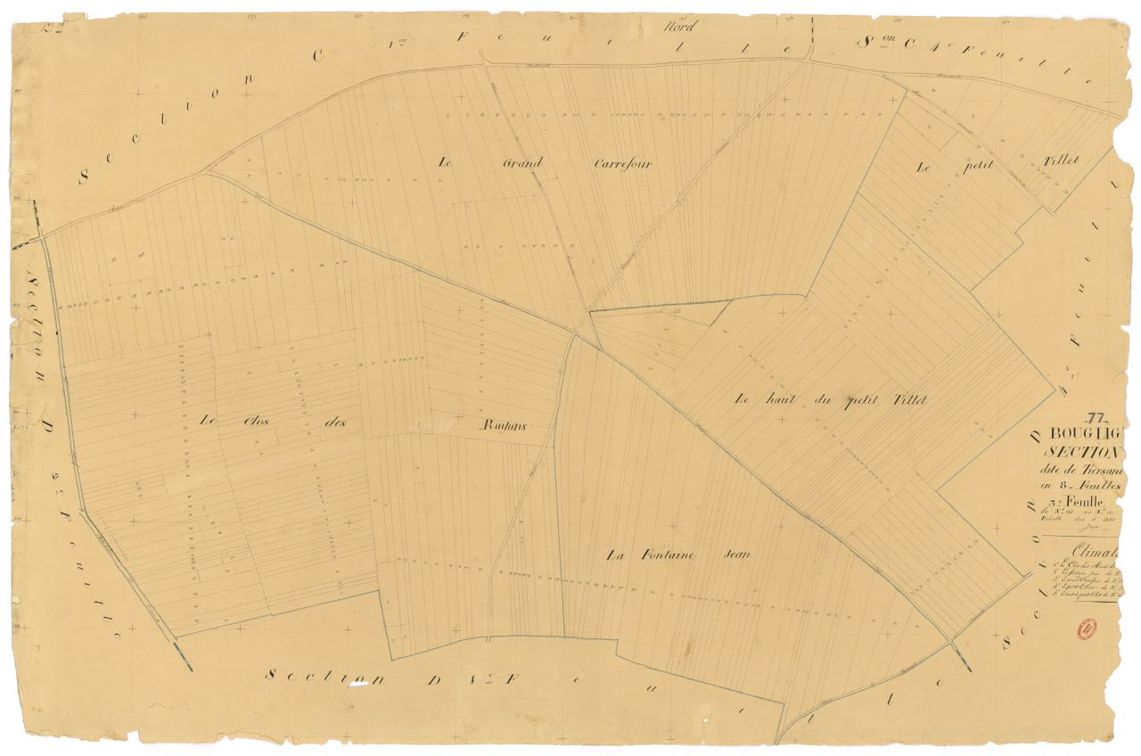 Section D dite de Tiersanville, en 8 feuilles, 3eme feuille