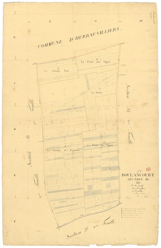 Section B dite de la Sente, en 4 feuilles, 3eme feuille