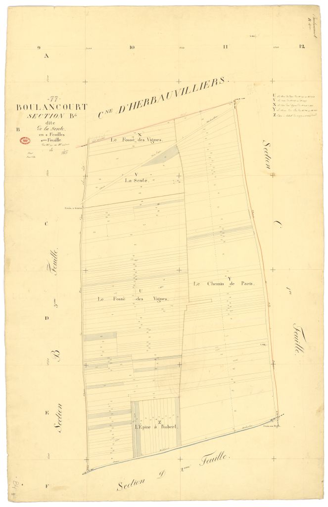 Section B dite de la Sente, en 4 feuilles, 4eme feuille