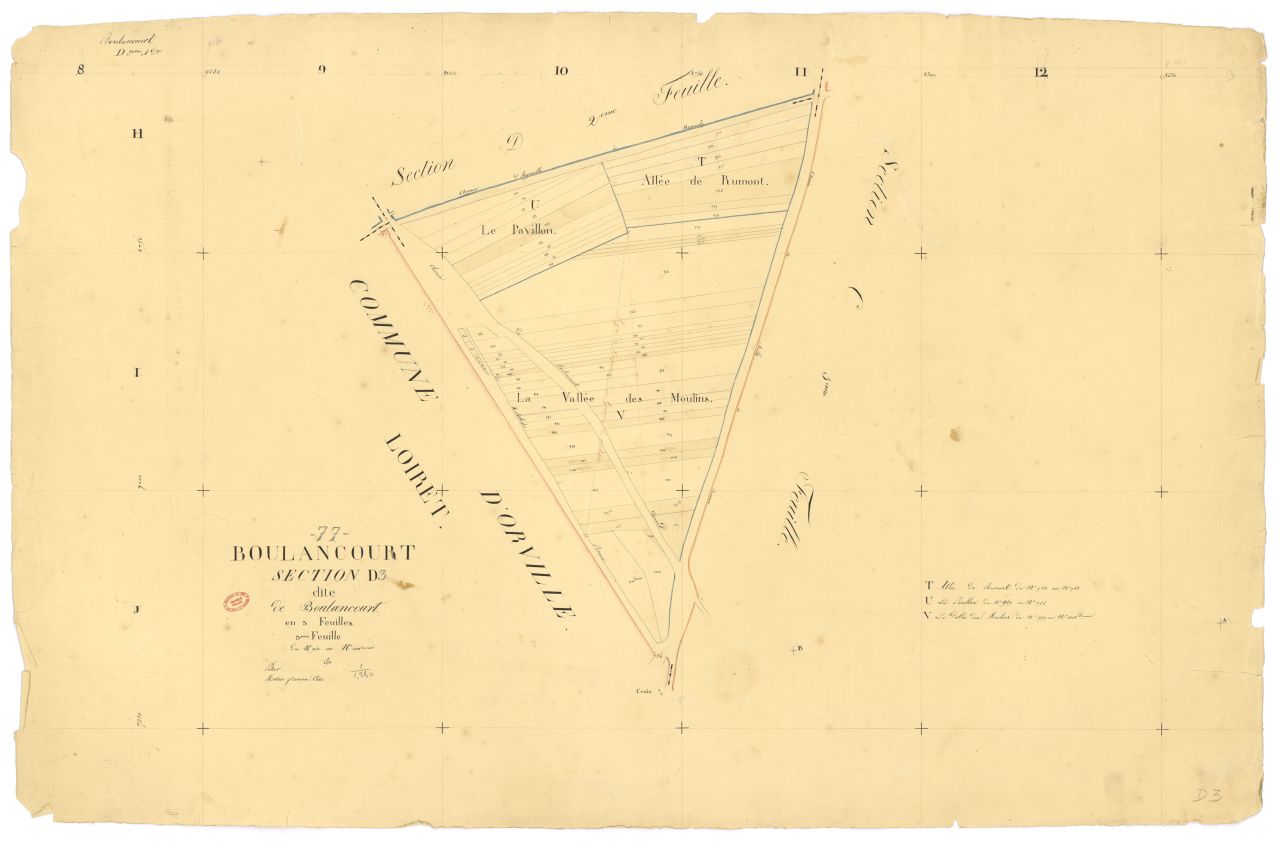 Section D dite de Boulancourt, en 3 feuilles, 3eme feuille