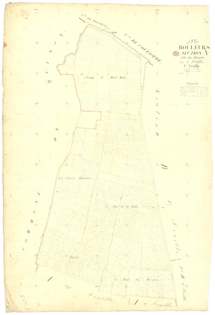 Section A dite de Mezieres, en 3 feuilles, 1ere feuille