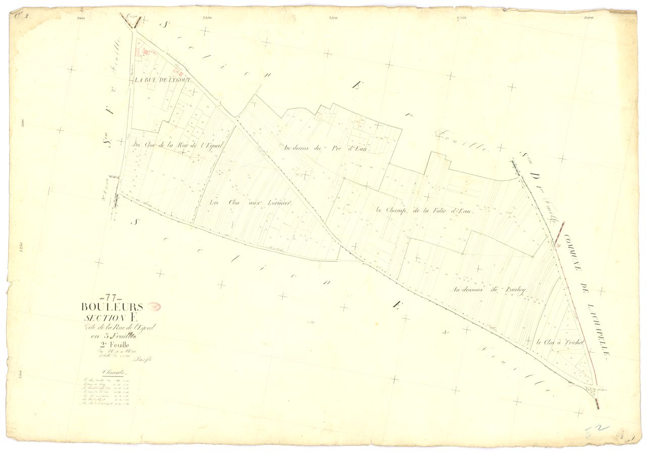Section E dite de la Rue-de-l'Egout, en 3 feuilles, 2eme feuille