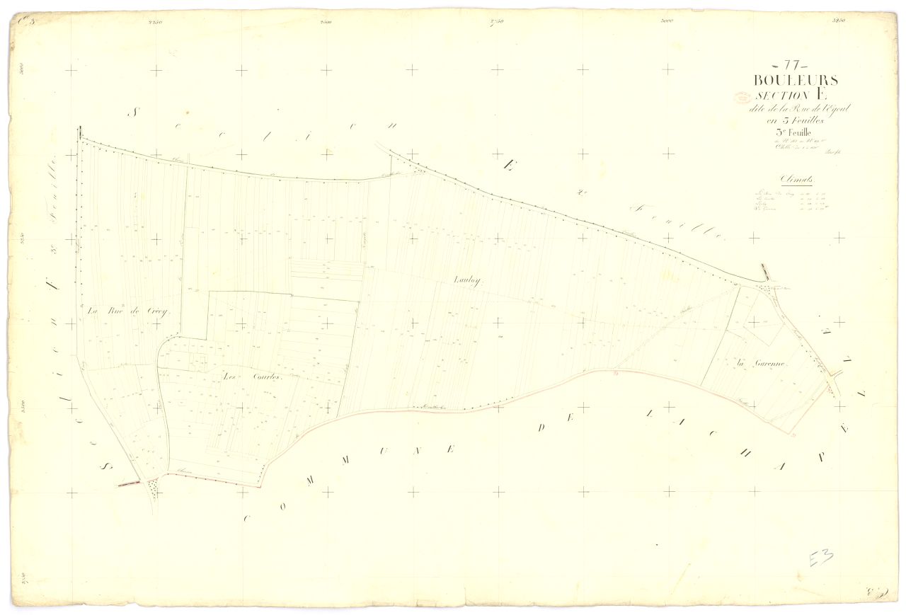 Section E dite de la Rue-de-l'Egout, en 3 feuilles, 3eme feuille