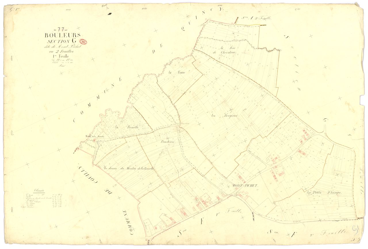 Section G dite du Mont-Pichet, en 2 feuilles, 1ere feuille