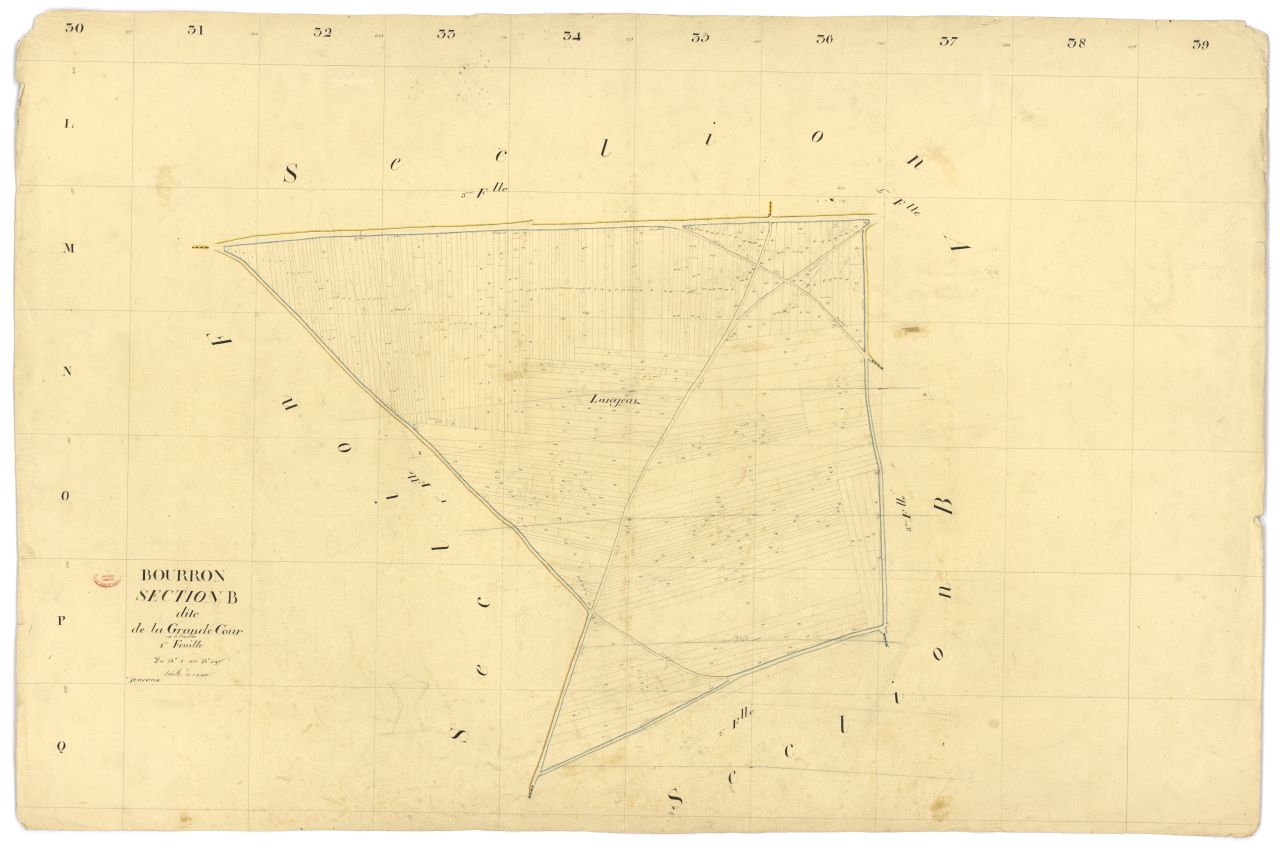 Section B dite de la Grande-Cour, en 3 feuilles, 1ere feuille