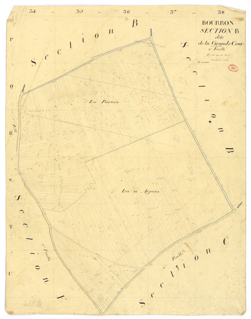 Section B dite de la Grande-Cour, en 3 feuilles, 2eme feuille