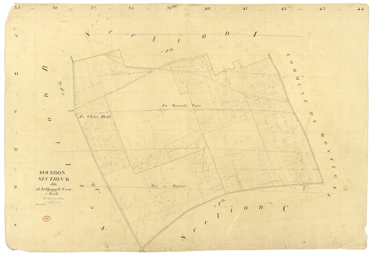 Section B dite de la Grande-Cour, en 3 feuilles, 3eme feuille