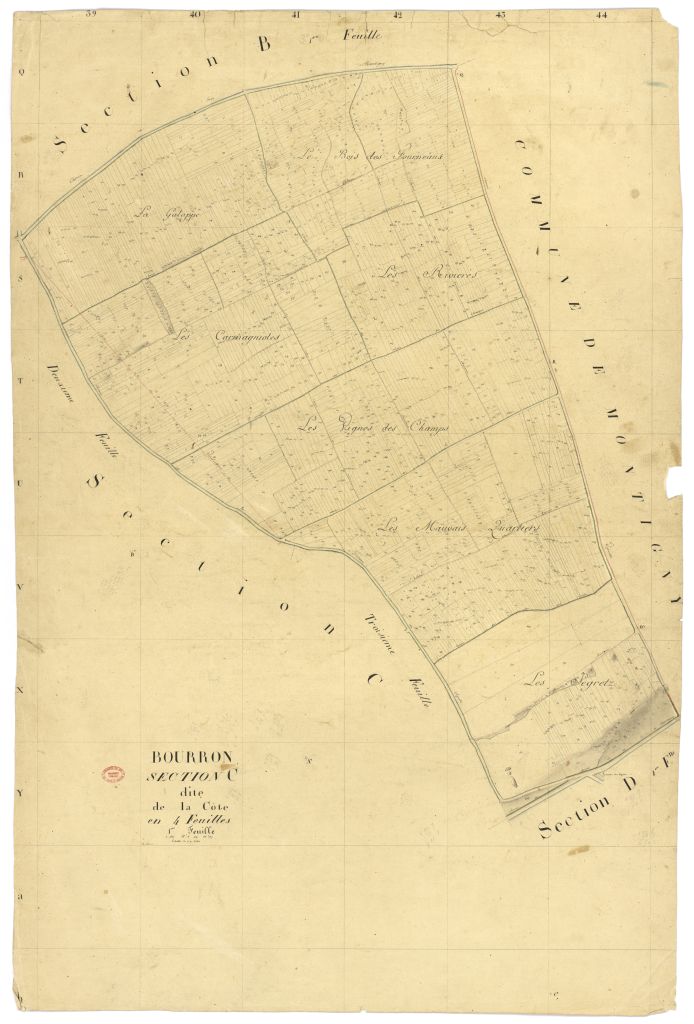 Section C dite de la C�te, en 4 feuilles, 1ere feuille