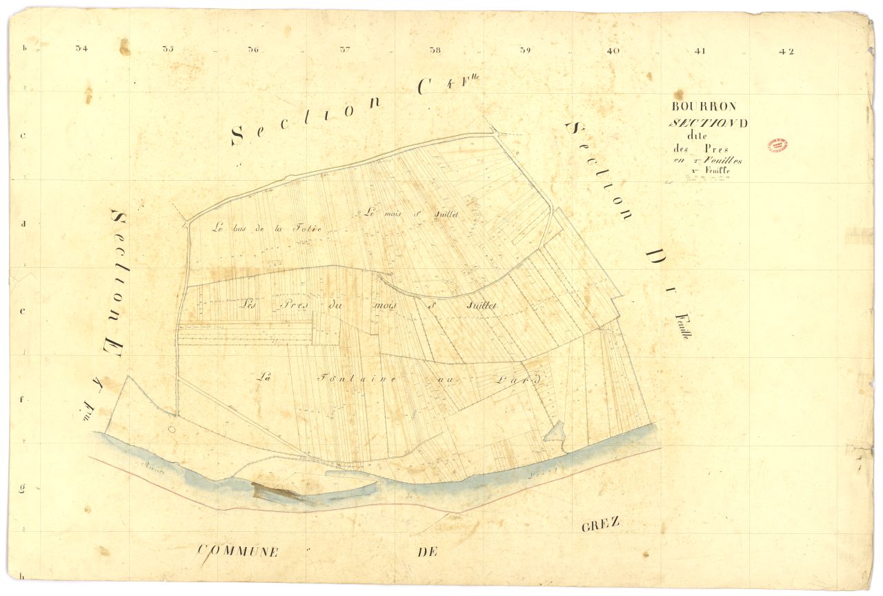Section D dite des Pr�s, en 2 feuilles, 2eme feuille