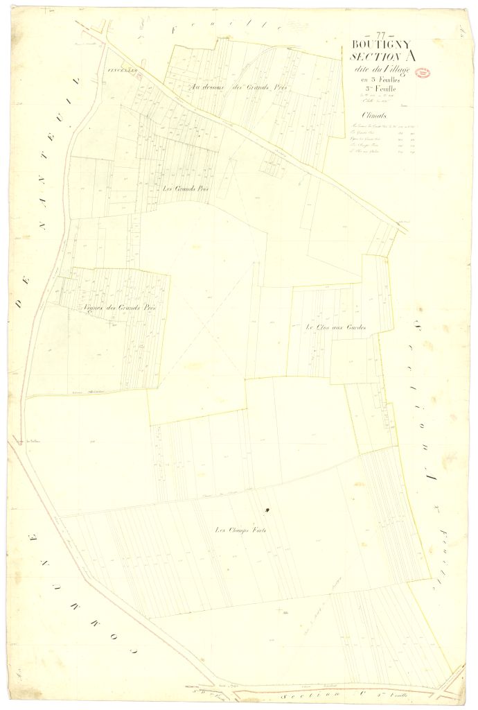 Section A dite du Village, en 3 feuilles, 3eme feuille