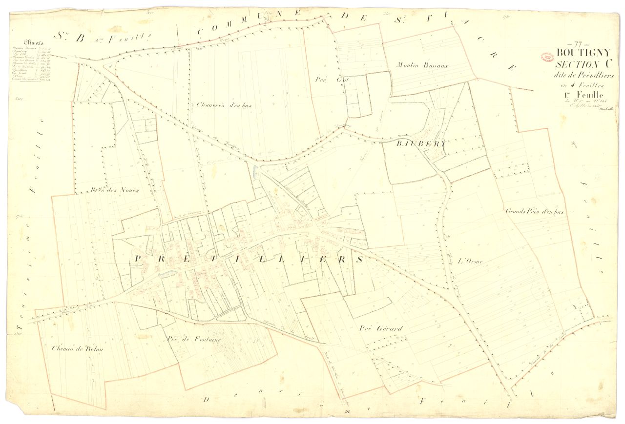 Section C dite de Previlliers, en 4 feuilles, 1ere feuille