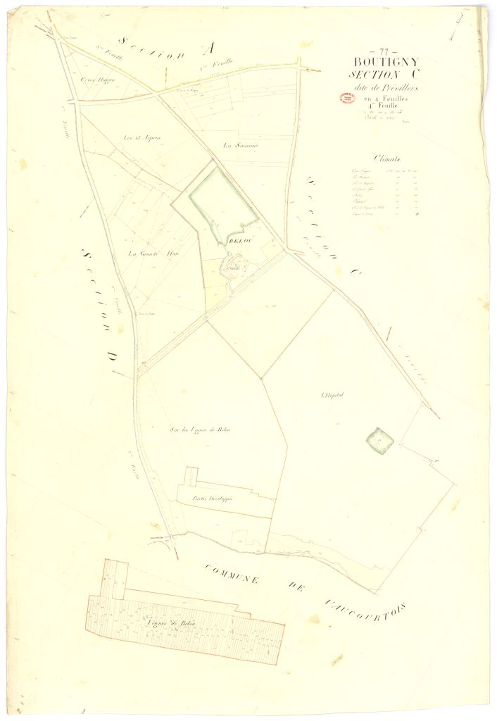 Section C dite de Previlliers, en 4 feuilles, 4eme feuille