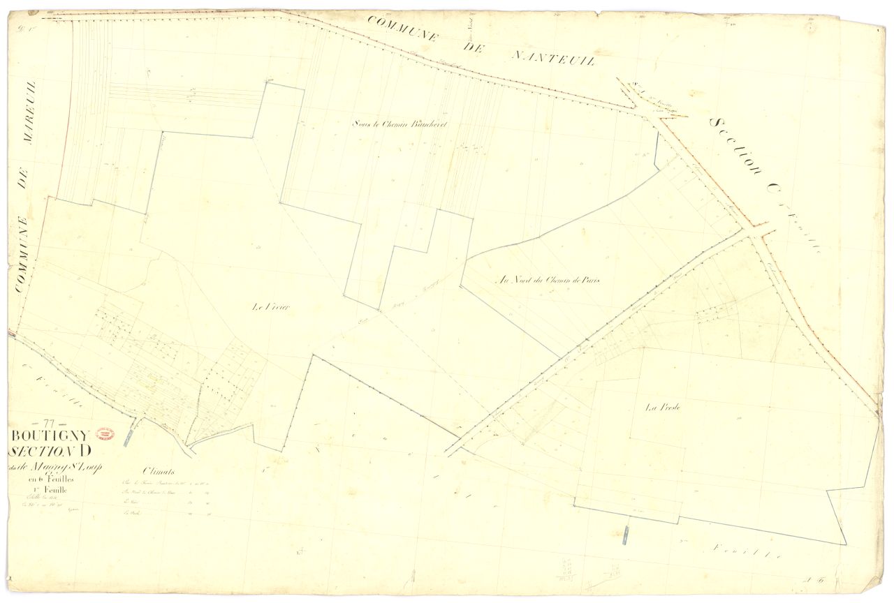 Section D dite de Magny-Saint-Loup, en 6 feuilles, 1ere feuille