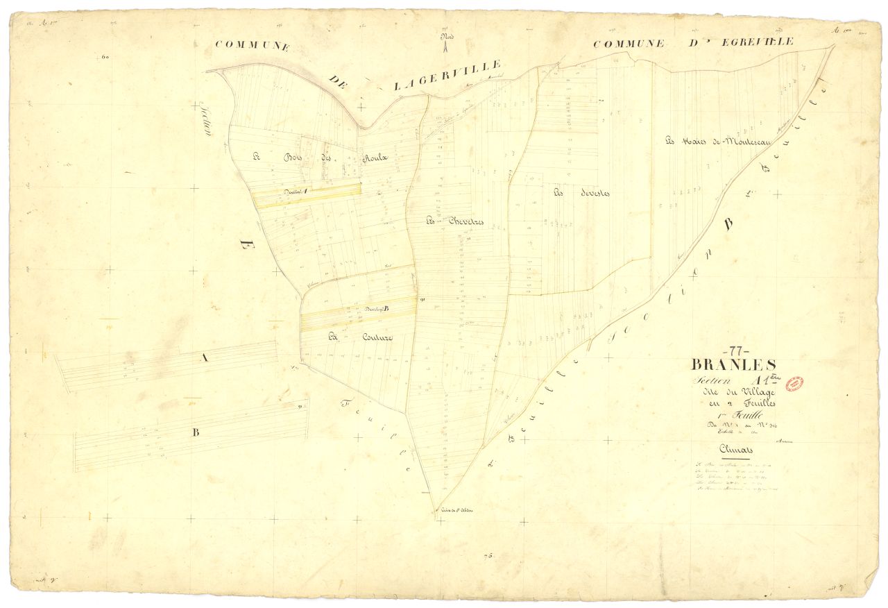Section A dite du Village, en 2 feuilles, 1ere feuille