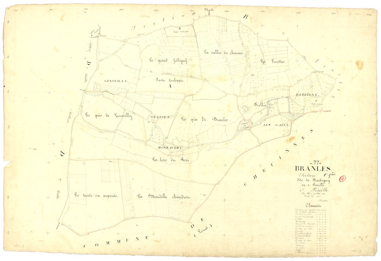 Section C dite de Barbigny, feuille unique