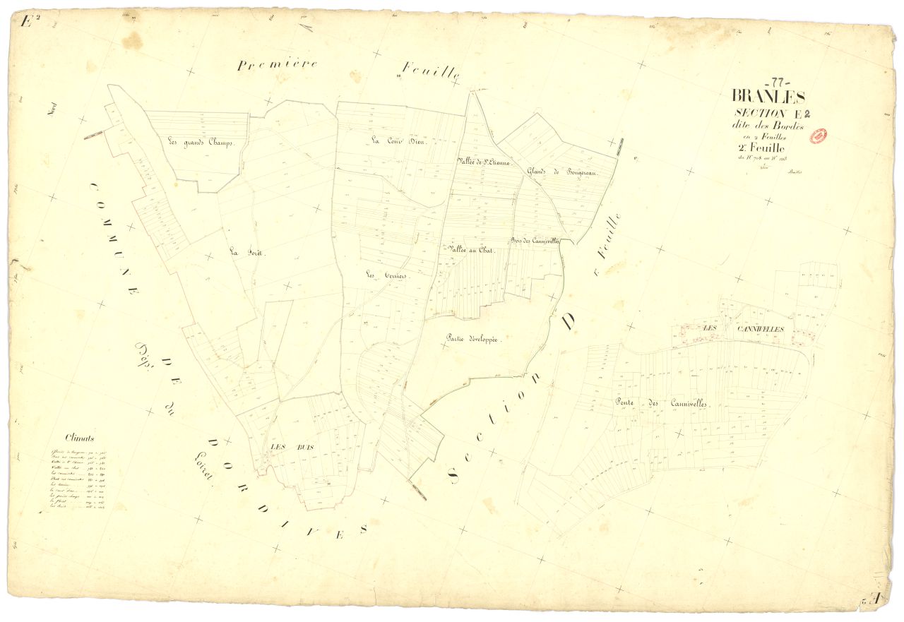 Section E dite des Bordes, en 2 feuilles, 2eme feuille