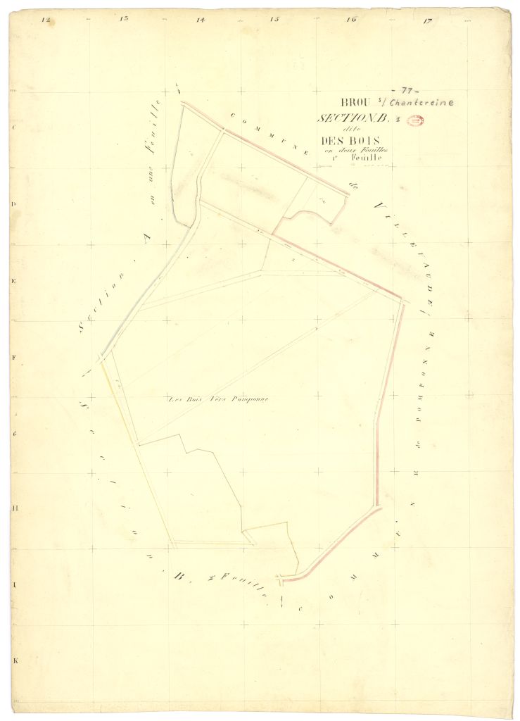 Section B dite des Bois, en 2 feuilles, 1ere feuille