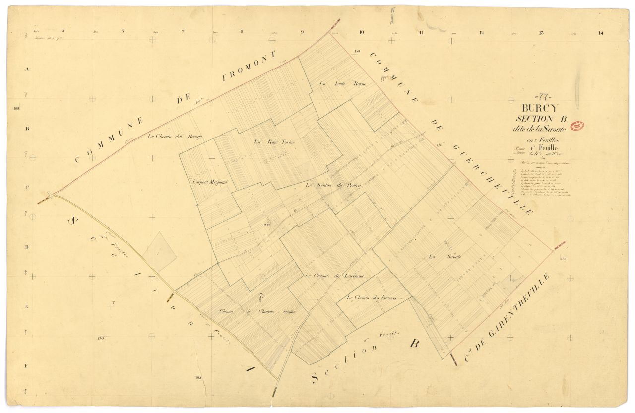 Section B dite de la Savate, en 3 feuilles, 1ere feuille