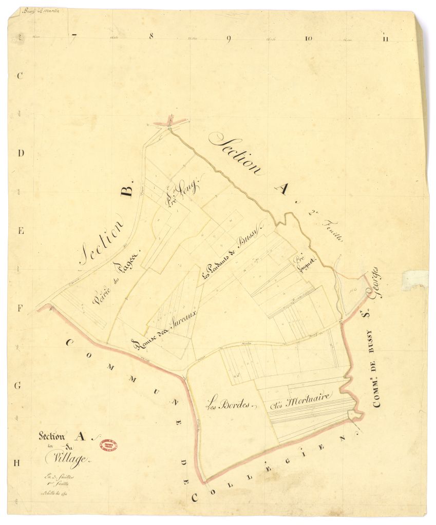 Section A dite du Village, en 3 feuilles, 1ere feuille
