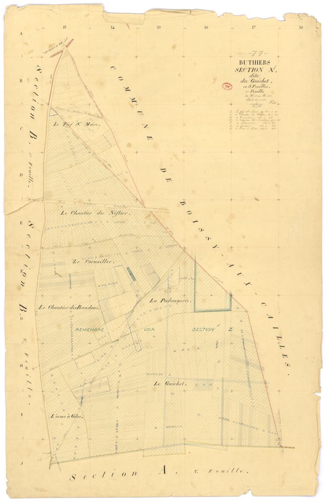 Section A dite du Guichet, en 3 feuilles, 1ere feuille