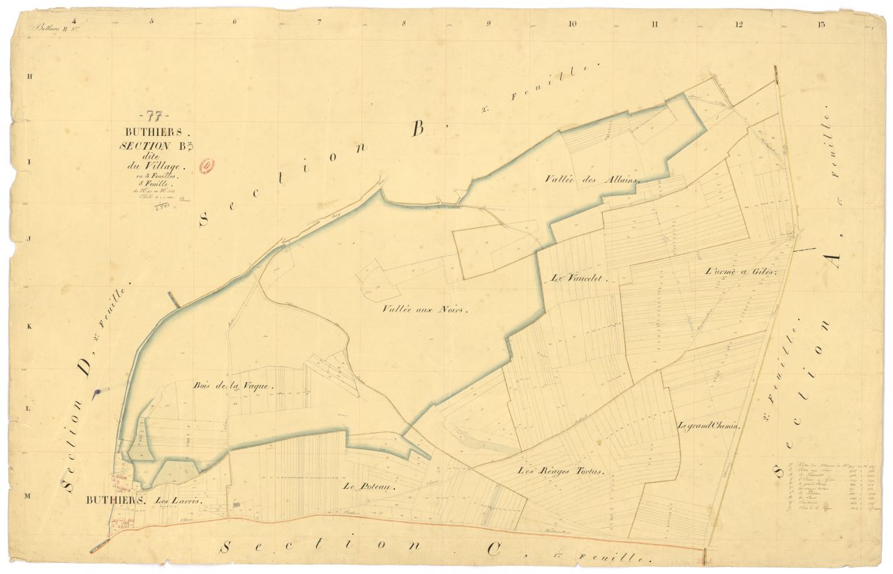 Section B dite du Village, en 3 feuilles, 3eme feuille